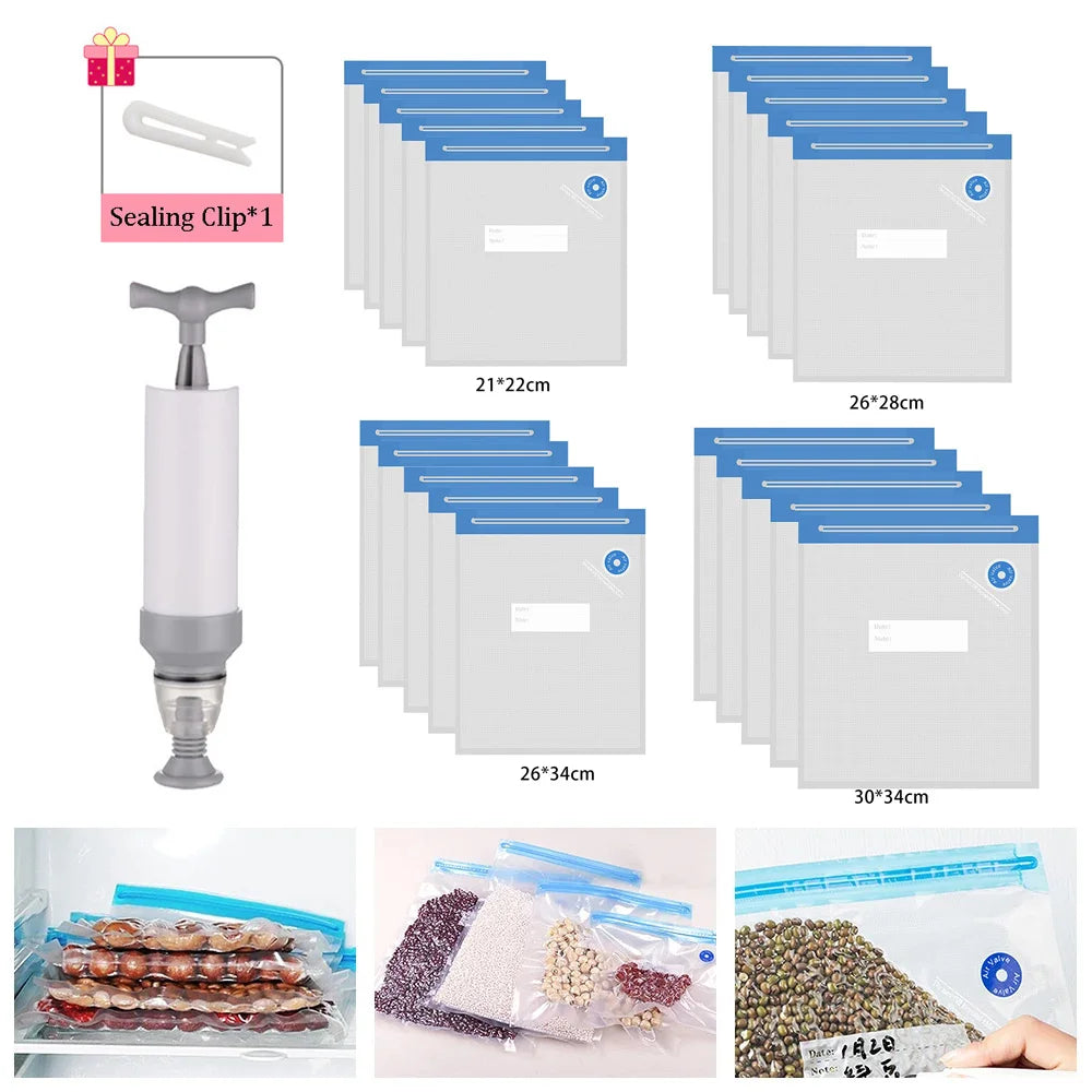 SealMate™ Vacuum Sealer Reusable Food Bags