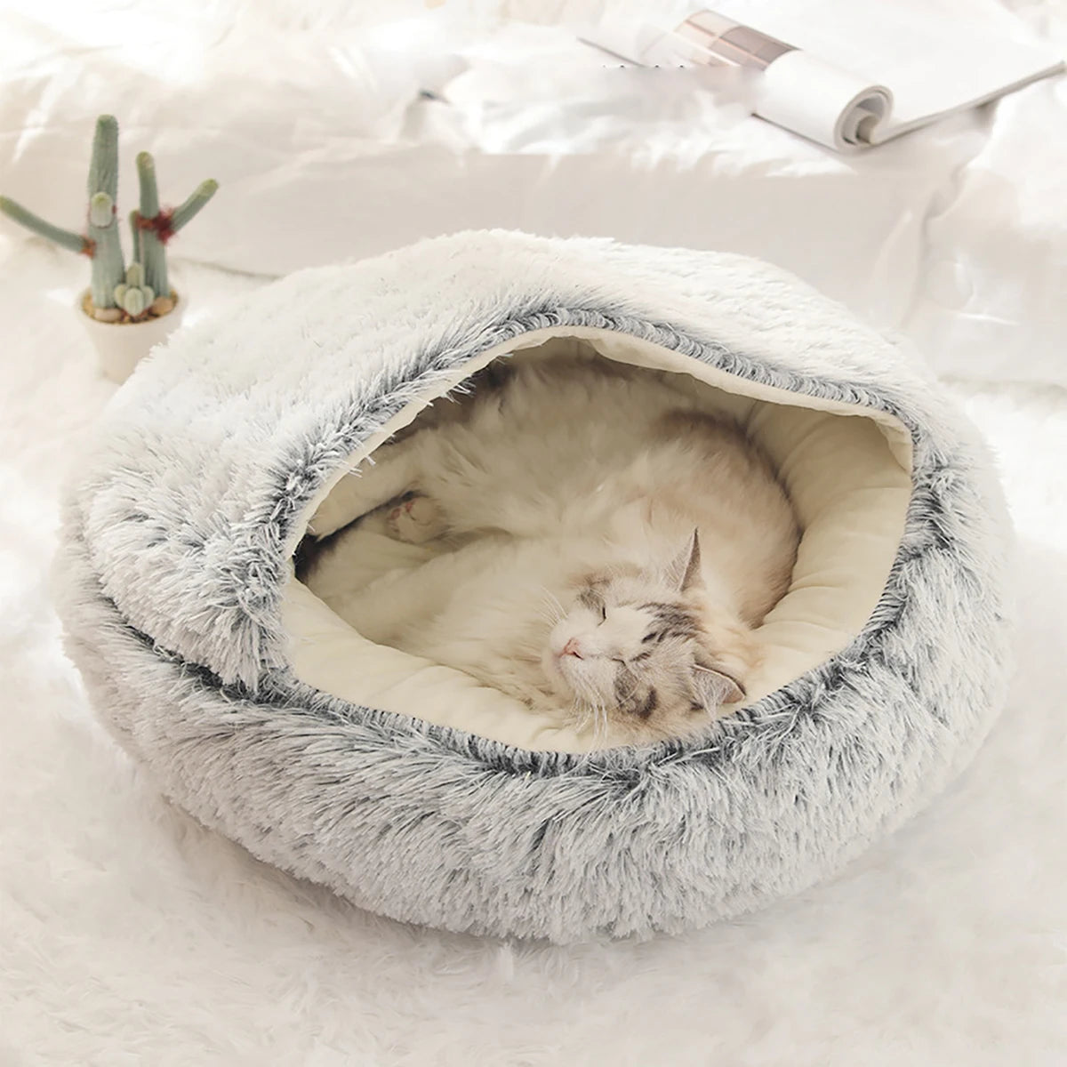 SnuggleNest™ Plush Cat Cave